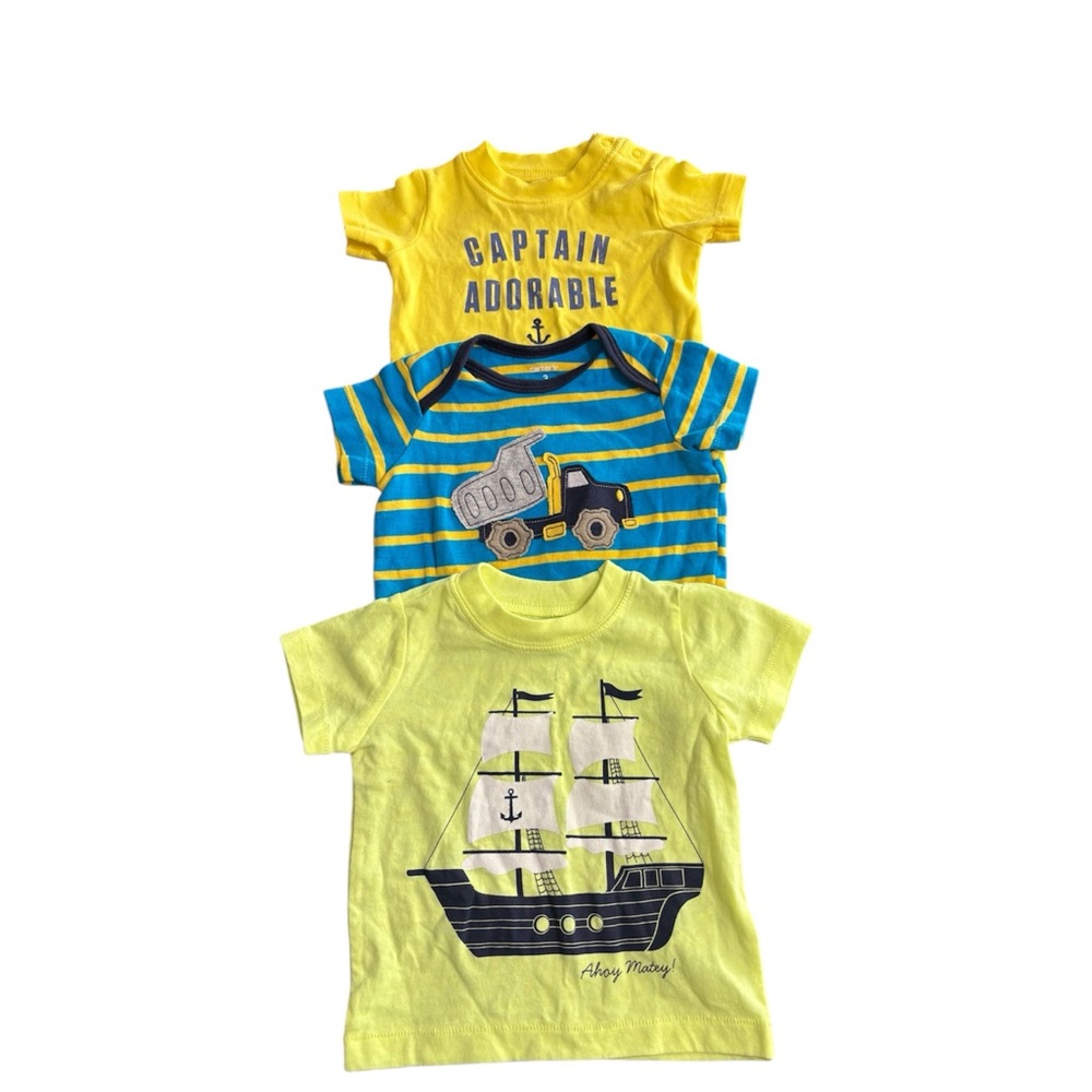 Carter’s Boy Yellow and Blue Kids T-Shirt Bundle | EUC | 3M
